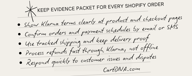 Mantén el Paquete de Evidencia para Cada Pedido de Shopify